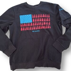 Columbia Trek Graphic Flag Crewneck Sweatshirt Black Size Men’s Medium
